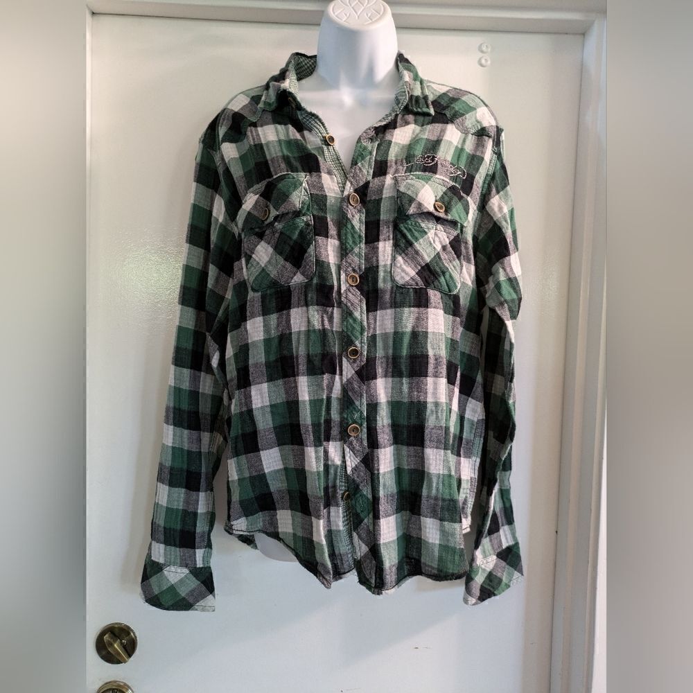 Ed Hardey Flannel Y2K rhinestone shirt